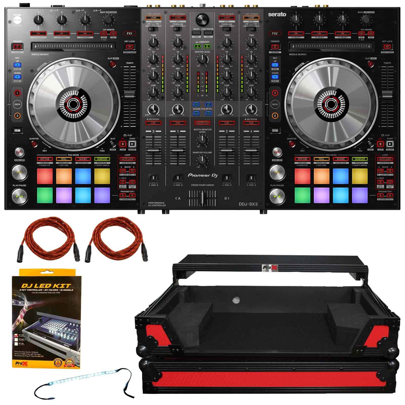 Pioneer DJ DDJ-SX3 DJコントローラー Pioneer DJ DDJ-SX3 DDJSX3 Serato Pro DJ Controller Mixer w Red